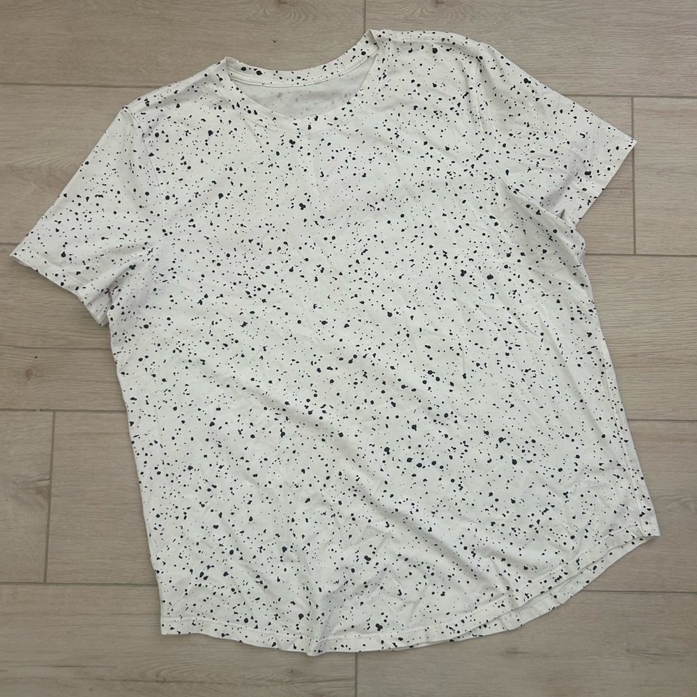 lululemon athletica White Speckled Short Sleeve Tee